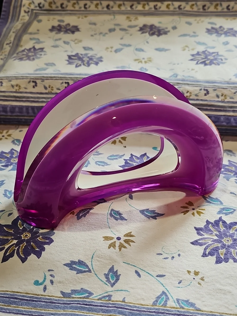 Vintage Guzzini Purple Lucite Napkin Holder